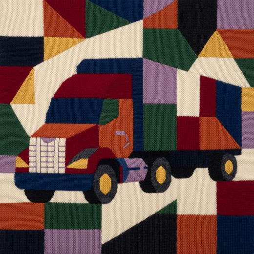 Semi Truck — free Geometric Art Prints knitted art print