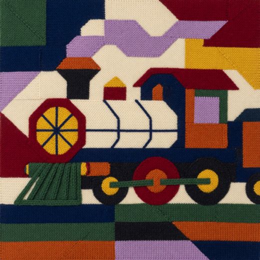 Steam Train — free Geometric Art Prints knitted art print