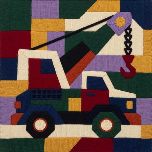 Tow Truck — free Geometric Art Prints knitted art print