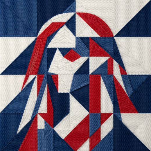 Abstract Geometric Pattern — free Icelandic Flag Portraits knitted art print
