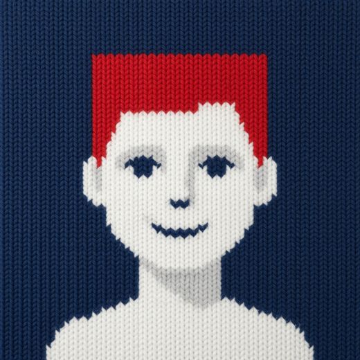 Boy With Red Hair — free Icelandic Flag Portraits knitted art print