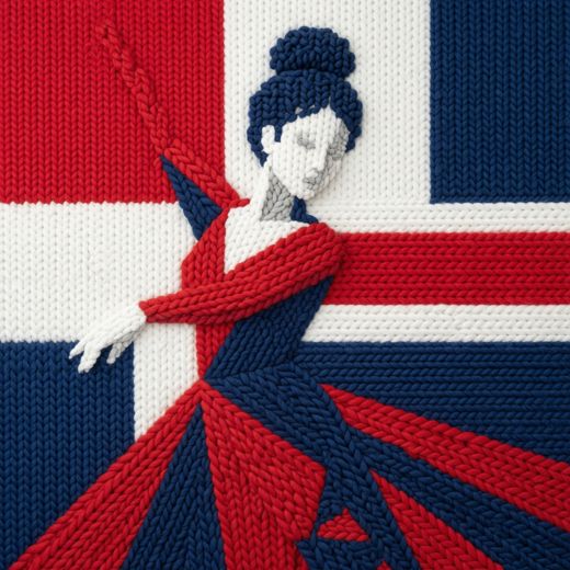 Dancer In Flowing Dress — free Icelandic Flag Portraits knitted art print
