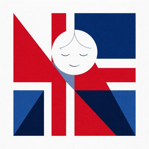 Geometric Flag Design With Face — free Icelandic Flag Portraits knitted art print