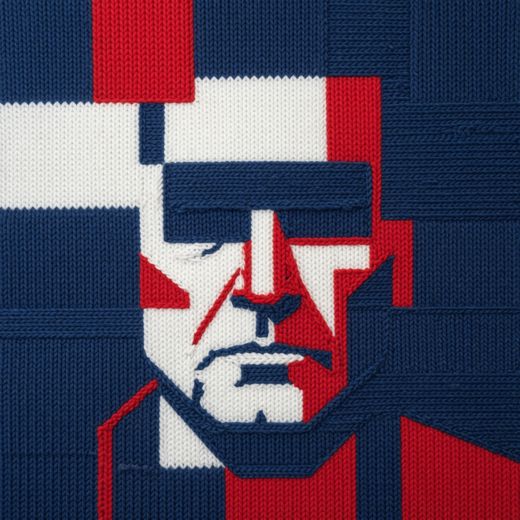 Man With Abstract Face Paint — free Icelandic Flag Portraits knitted art print