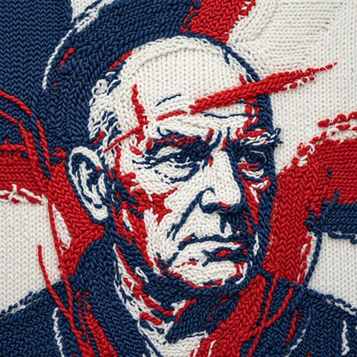 Older Man Portrait — free Icelandic Flag Portraits knitted art print