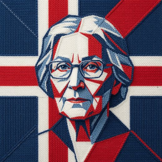 Older Woman With Glasses — free Icelandic Flag Portraits knitted art print