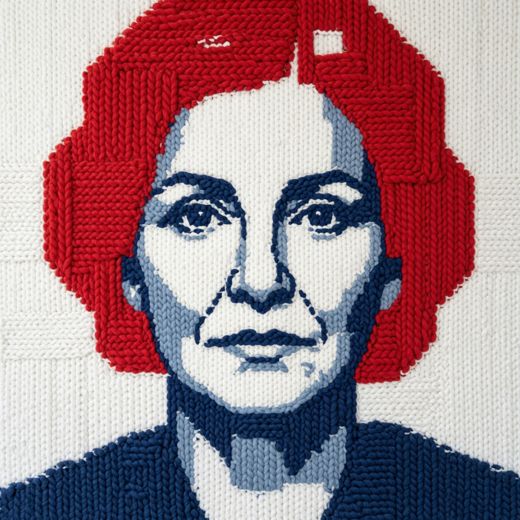 Red Haired Woman Portrait — free Icelandic Flag Portraits knitted art print