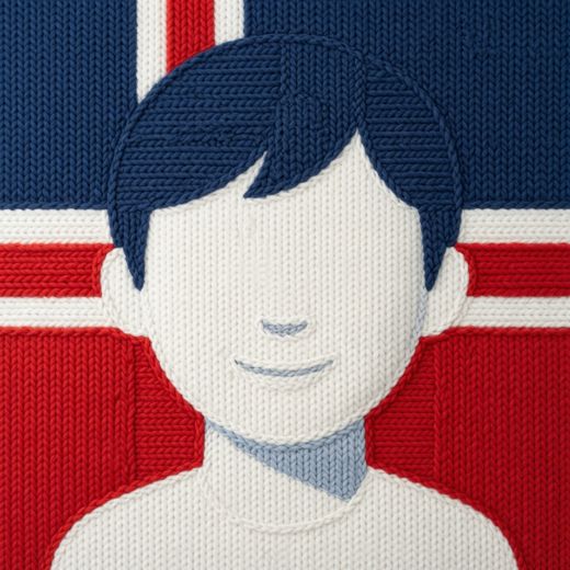 Simple Boy Portrait — free Icelandic Flag Portraits knitted art print