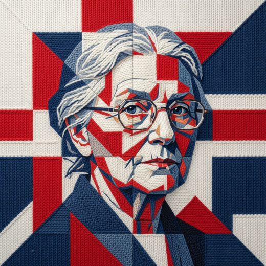Woman With Glasses Portrait — free Icelandic Flag Portraits knitted art print