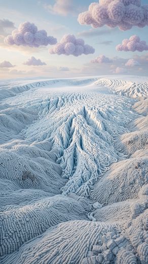 Glacier Crevasse Aerial View — free Landscapes & Waterfalls knitted art print