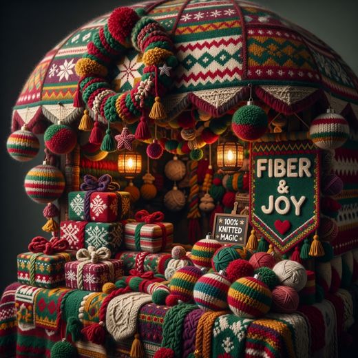 Crocheted Gift Box Display Wall — free Maximalist Yarn Rooms knitted art print