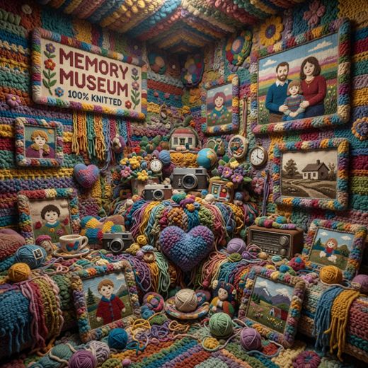 Crocheted Memory Museum Room — free Maximalist Yarn Rooms knitted art print