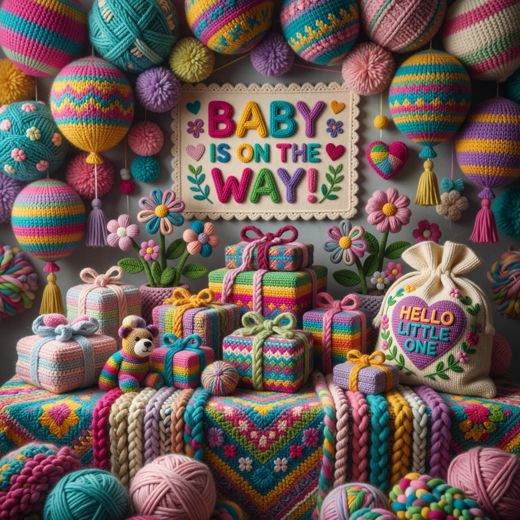 Yarn Baby Nursery Display — free Maximalist Yarn Rooms knitted art print