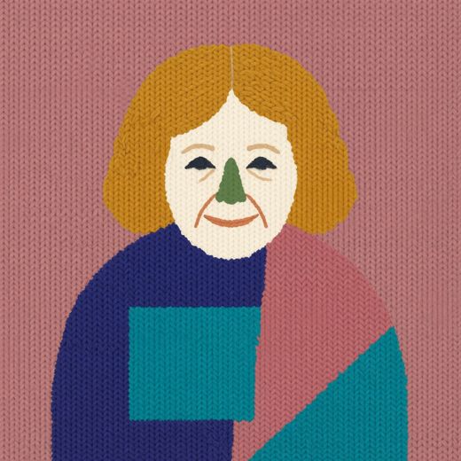 Simple Bob Haired Girl — free Mixed Portrait Studies knitted art print