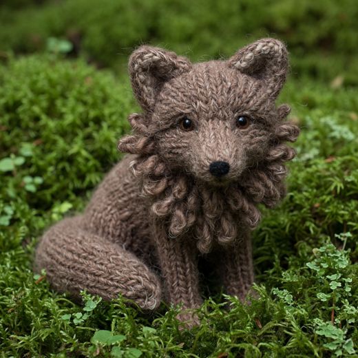Knit Fox Cub — free Seasons in Yarn knitted art print