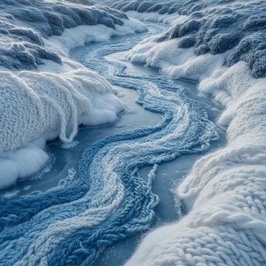 Glacial River Pattern — free Seasons in Yarn knitted art print