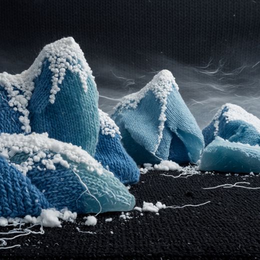 Icebergs At Night — free Seasons in Yarn knitted art print