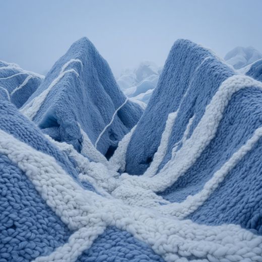 Icy Mountain Peaks — free Seasons in Yarn knitted art print