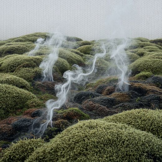 Misty Moss Hills — free Seasons in Yarn knitted art print