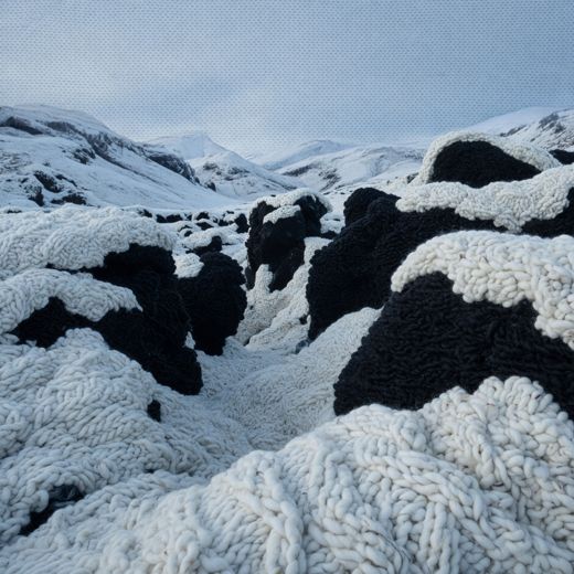 Snowy Black Mountains — free Seasons in Yarn knitted art print