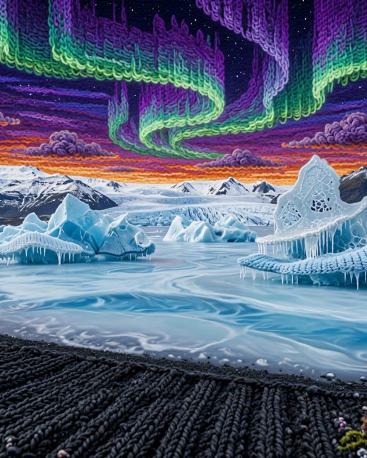 Aurora Over the Iceberg Lagoon — free Arctic Story House poster print