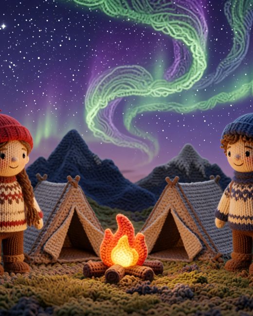 Campfire Under the Mountains — free Arctic Story House poster print