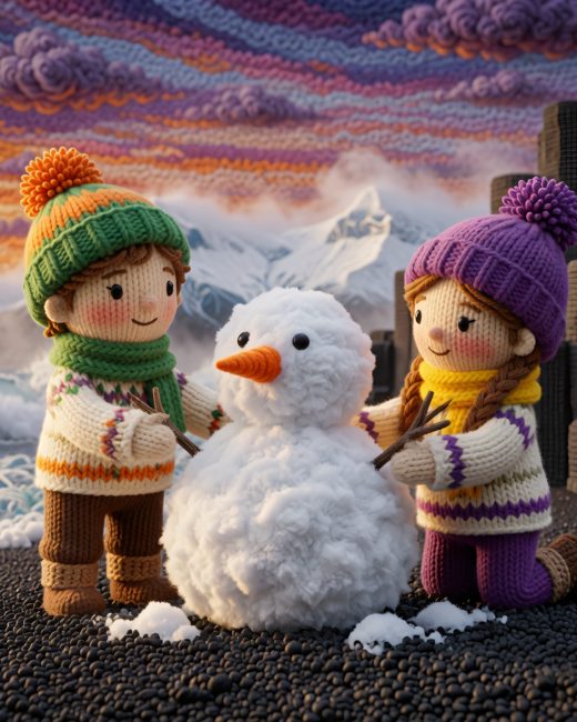 Snowman on the Black Sand Beach — free Arctic Story House poster print