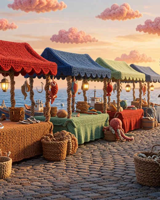 Seaside Market at Sunset — free Arctic Story House poster print