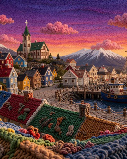 Harbor Church at Sunset — free Arctic Story House poster print