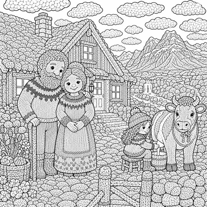 Búkolla coloring book preview page 1